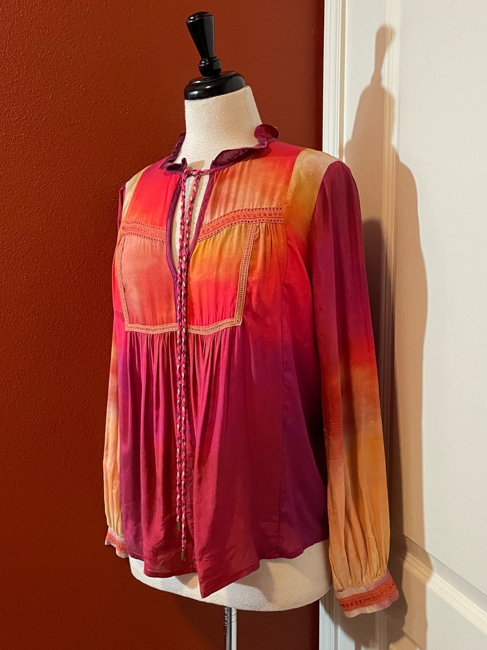 Conditions Apply Anthropologie Women’s Etienne Art To Wear Color Peasant Blouse